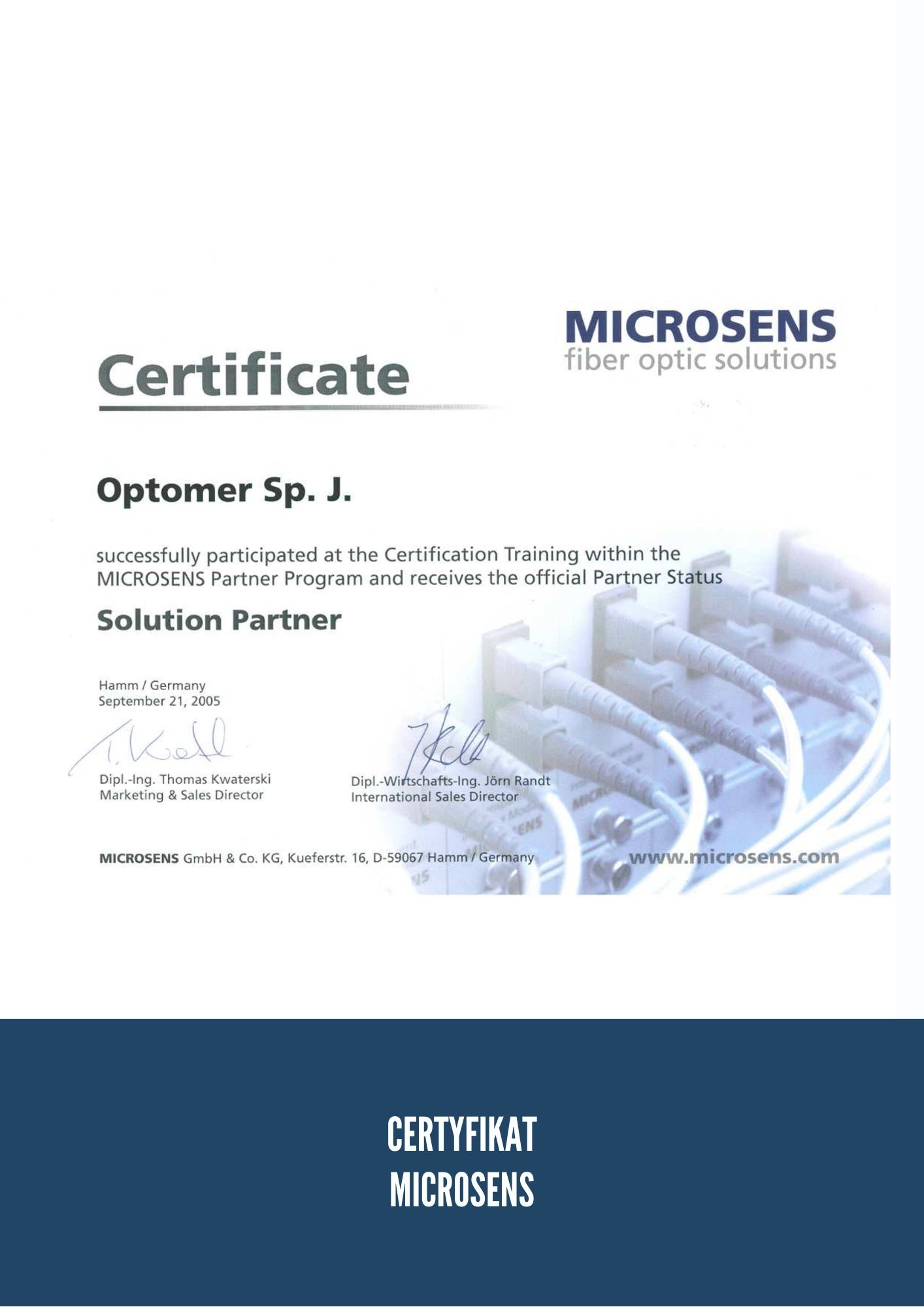 Deklaracje i Certyfikaty - Optomer